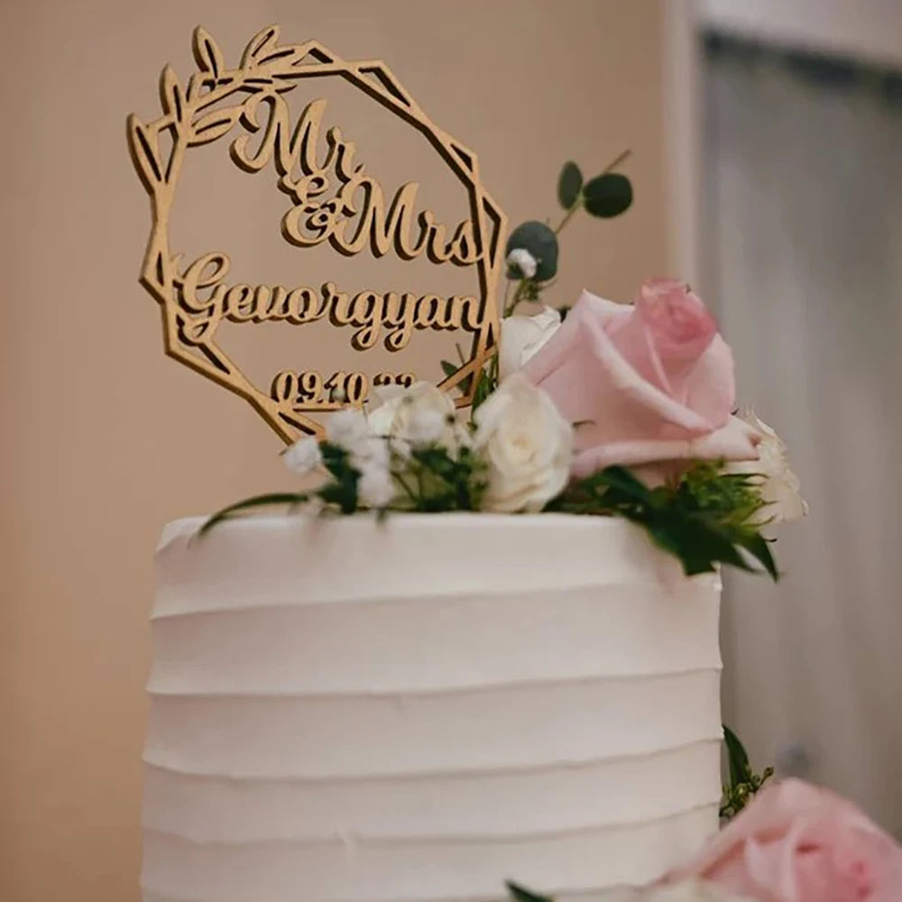 Personalized Rustic Wedding Cake