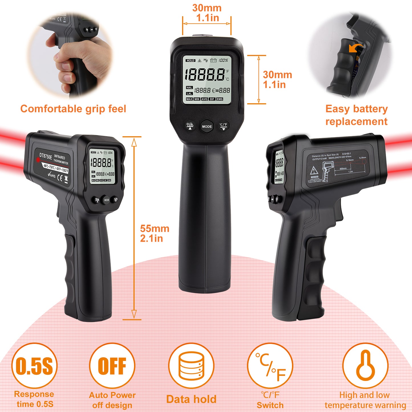 Infrared Thermometer Digital Pen Gun & Degree Thermal Imager Laser