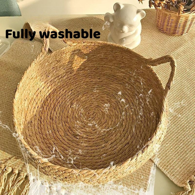 Washable Cotton and Hemp Cat Supplies Woven Bed