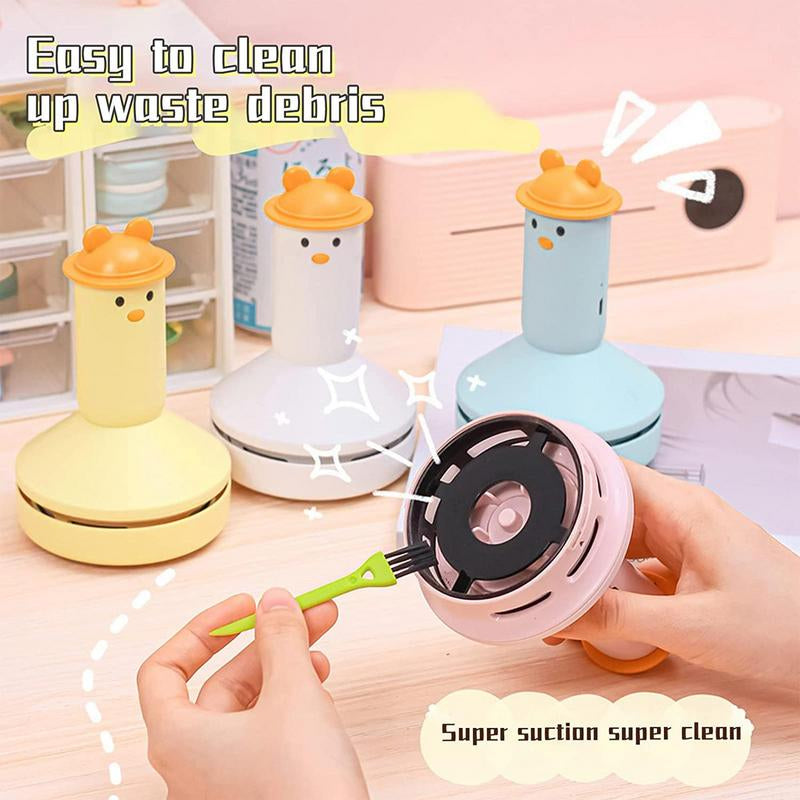 Mini Vacuum Cleaner Cartoon Shaped Mushroom Desktop Table Dust Sweeper