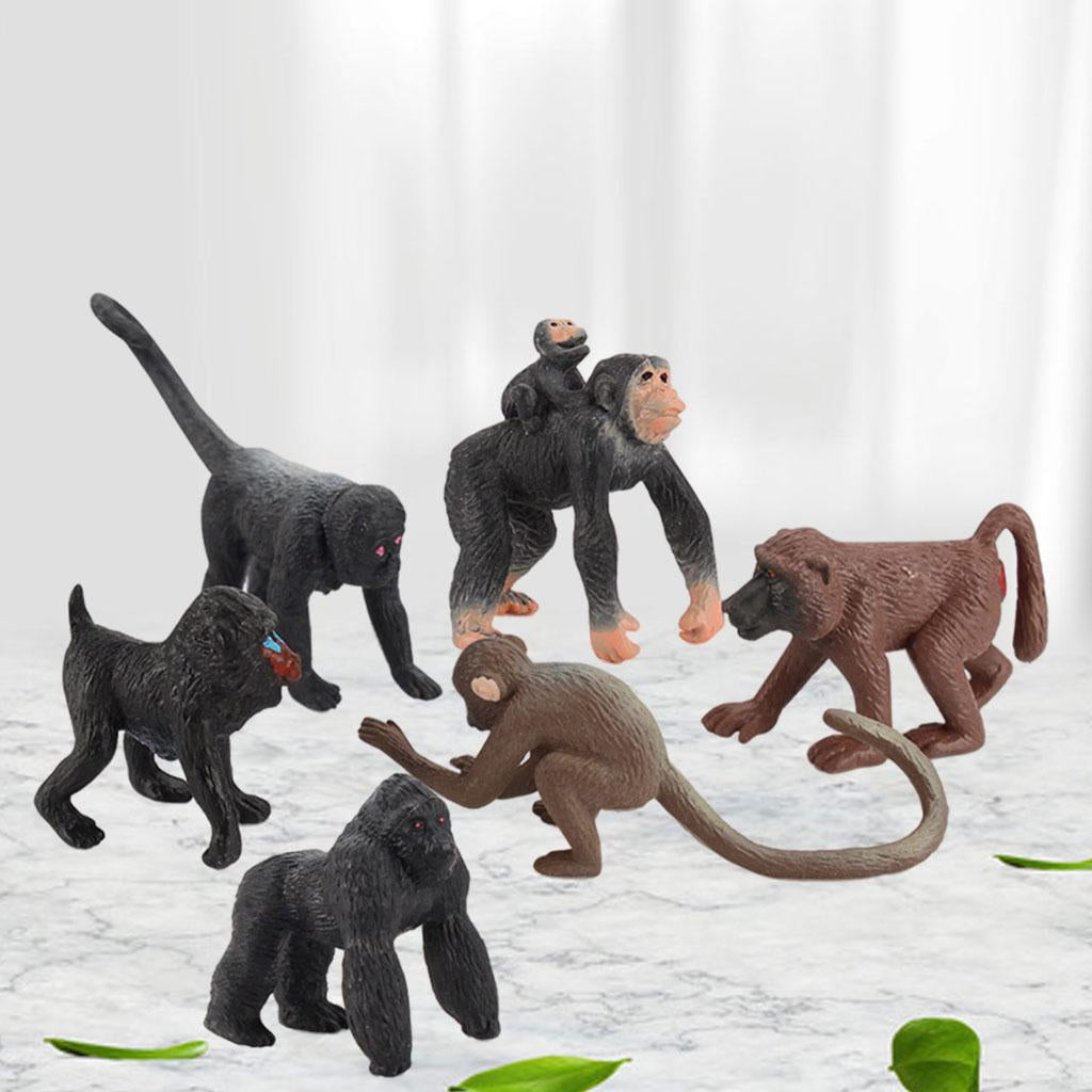 Tabletop Decoration Miniature Creatures Action Monkey Figures for Ages 3+