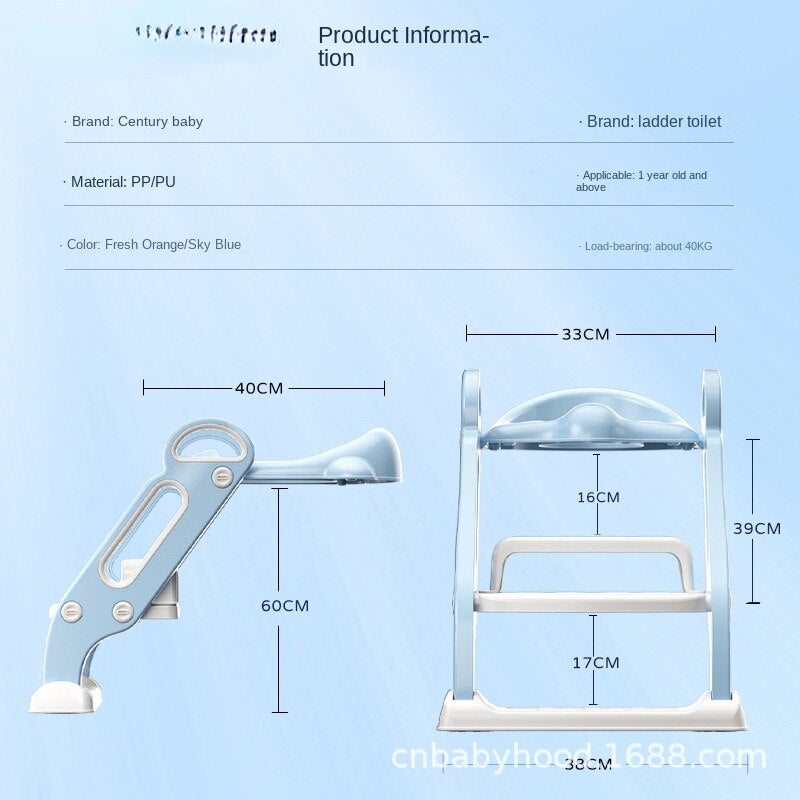 Infant Potty Seat Urinal Backrest Training Chair with Step Stool Ladder