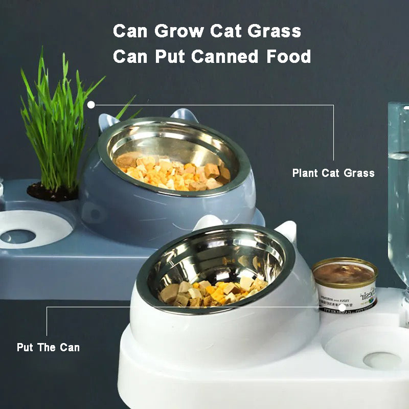 Automatic Water Drinker Food Feeder for Cat Double Dog Bowl