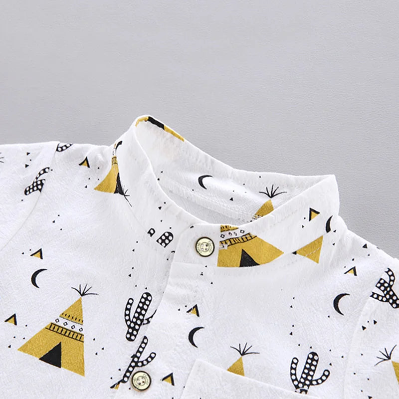 Cool Pyramid Summer Short-Sleeved Shirt Set for Baby Boys