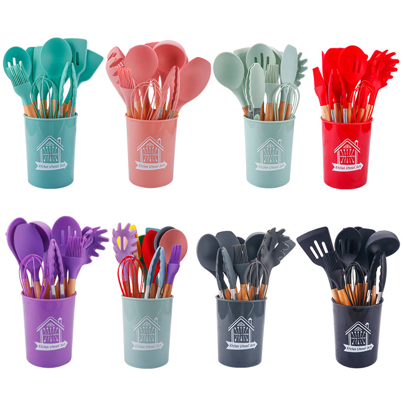 kitchen accessories 12pcs silicone cooking utensil set