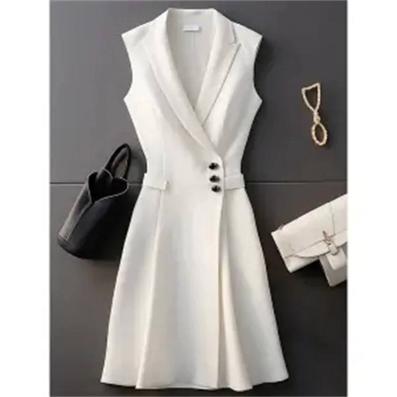 Slimming Formal Occasions Small Fragrance White Suit Dress