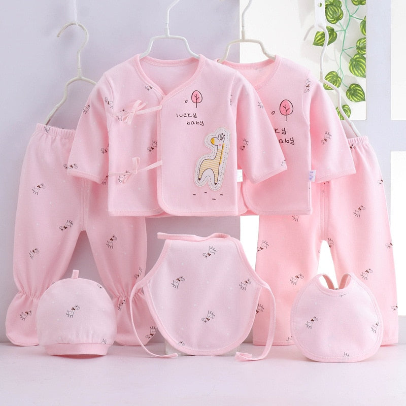 7Piece Spring Newborn Baby Stuff Toddler Clothes Cartoon