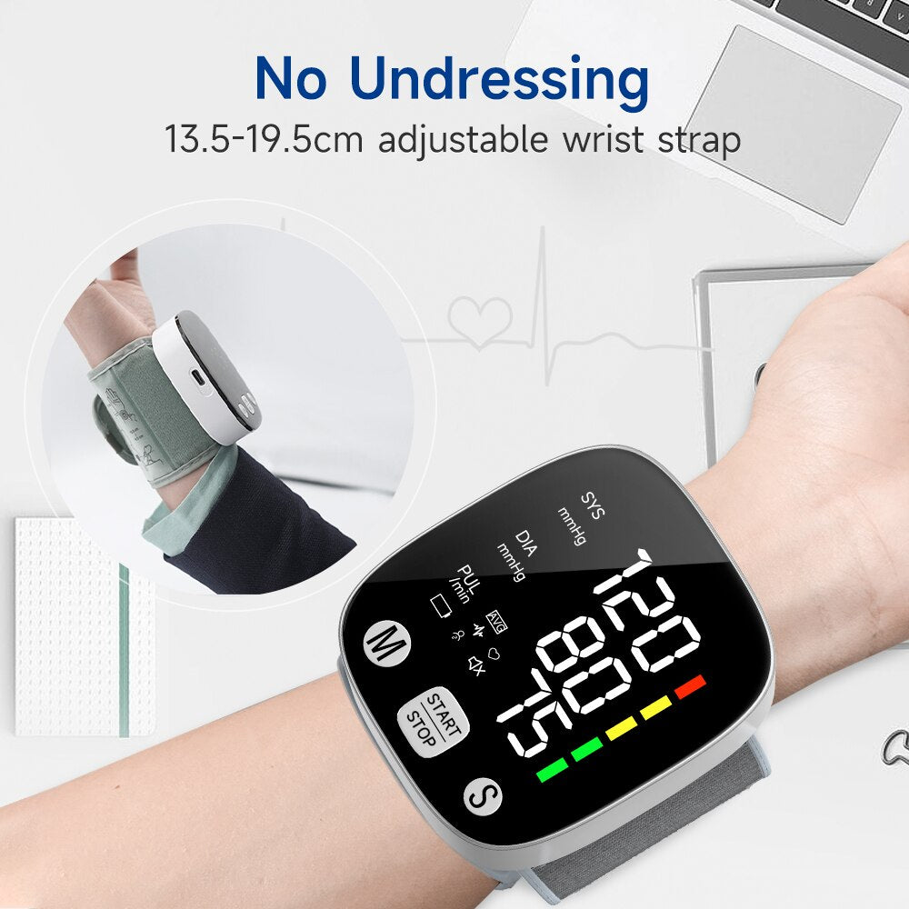 New LED Rechargeable Wrist Blood Pressure Monitor