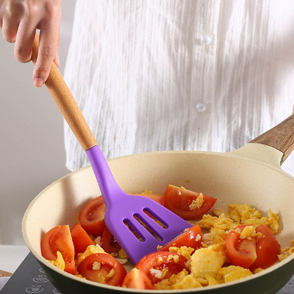 Non-stick Spatula Shovel Wooden Handle Cooking Tools