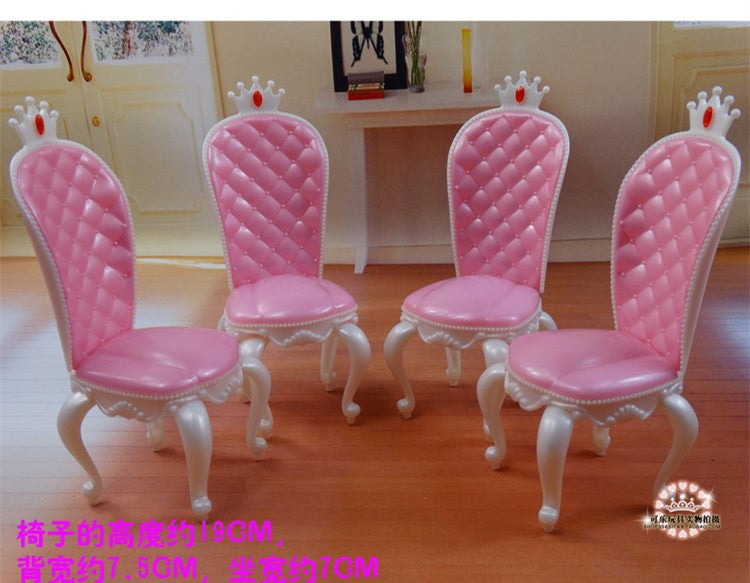 NEW Pink table chairs gradevin for barbie doll girls child baby DIY toys