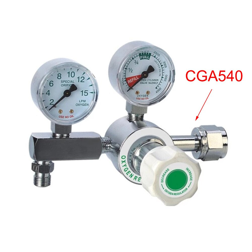 High Pressure Medical Oxygen Regulator CGA540 With Double Gauge Flow Meter