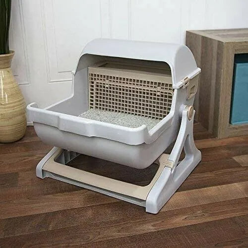 Luxury Cat Toiletraining Kit Pet Semi-Automatic Sandbox