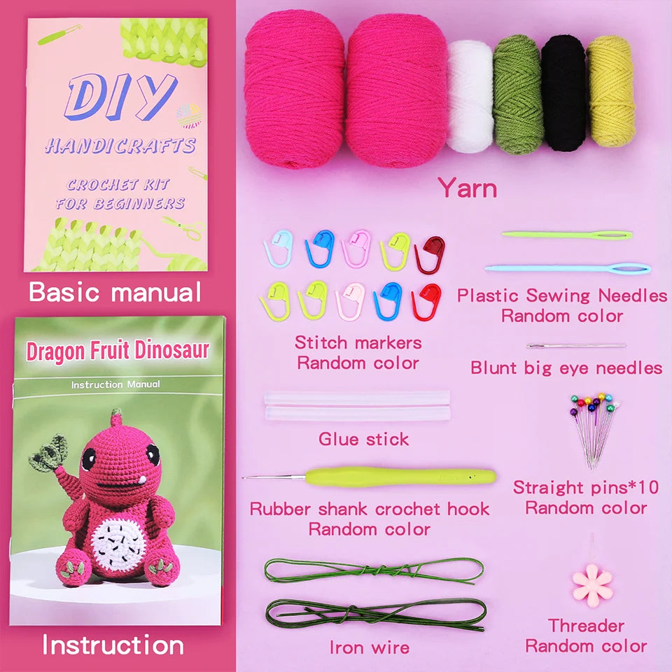 Cotton Yarn Thread And Crochet Hooks For Doll Making DIY Non-finished Materials Set