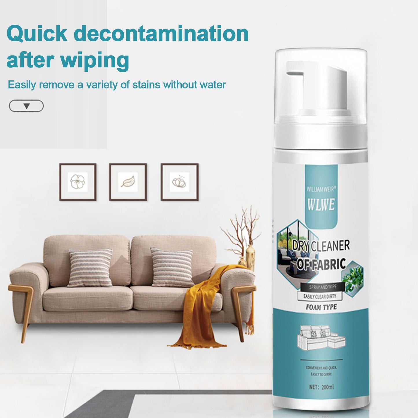 Fabric And Carpet Cleaner Deep Foaming Action With Anti-Stain