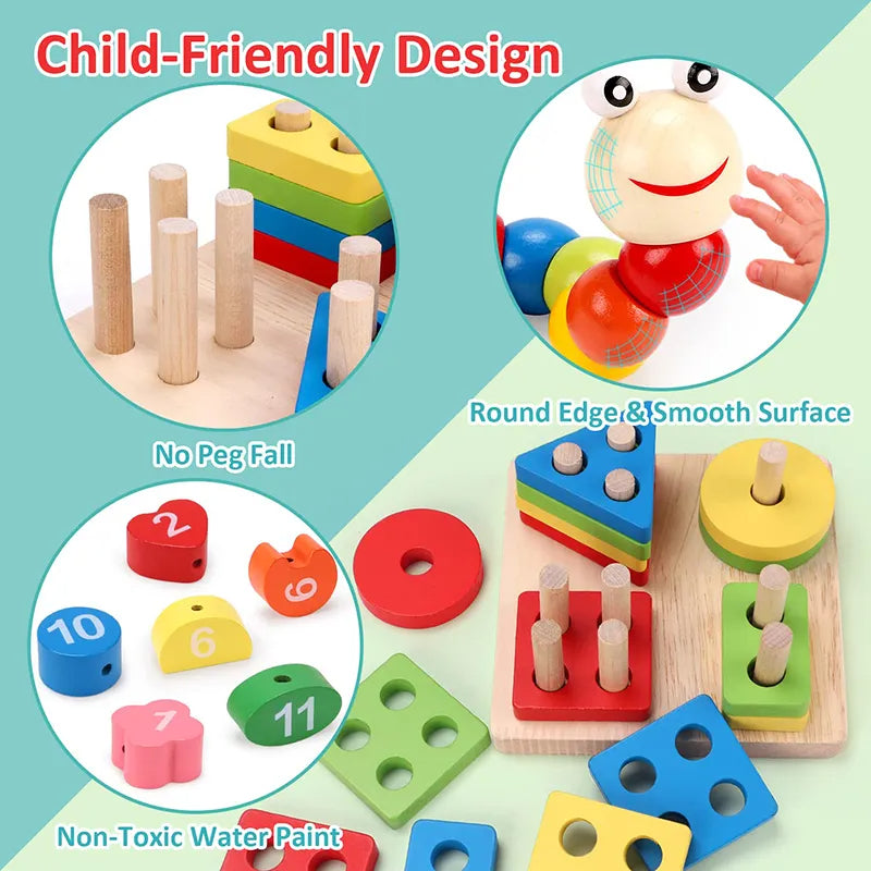 Baby Development Games Wood Puzzle for Kids Educational Learning Toy