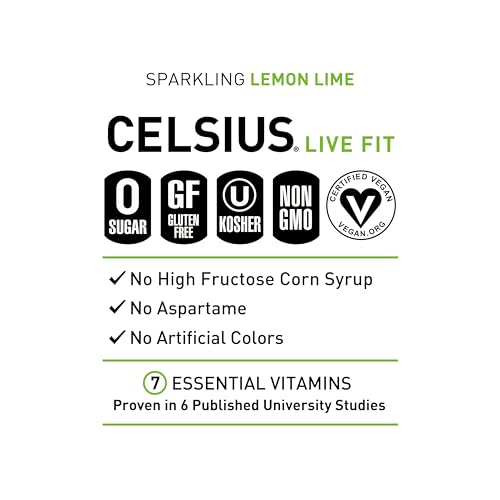 CELSIUS Sparkling Lemon Lime, Energy Drink, 12 Fl Oz