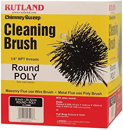 Rutland Products 16908 8-Inch Poly Chimney Cleaning Brush