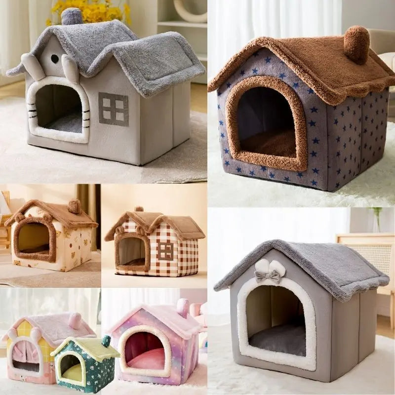 Removable Cushion Enclosed Pet Winter House