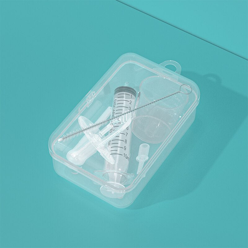 Medicine Feeding Syringe Liquid Needle Feeder with Measure Cup