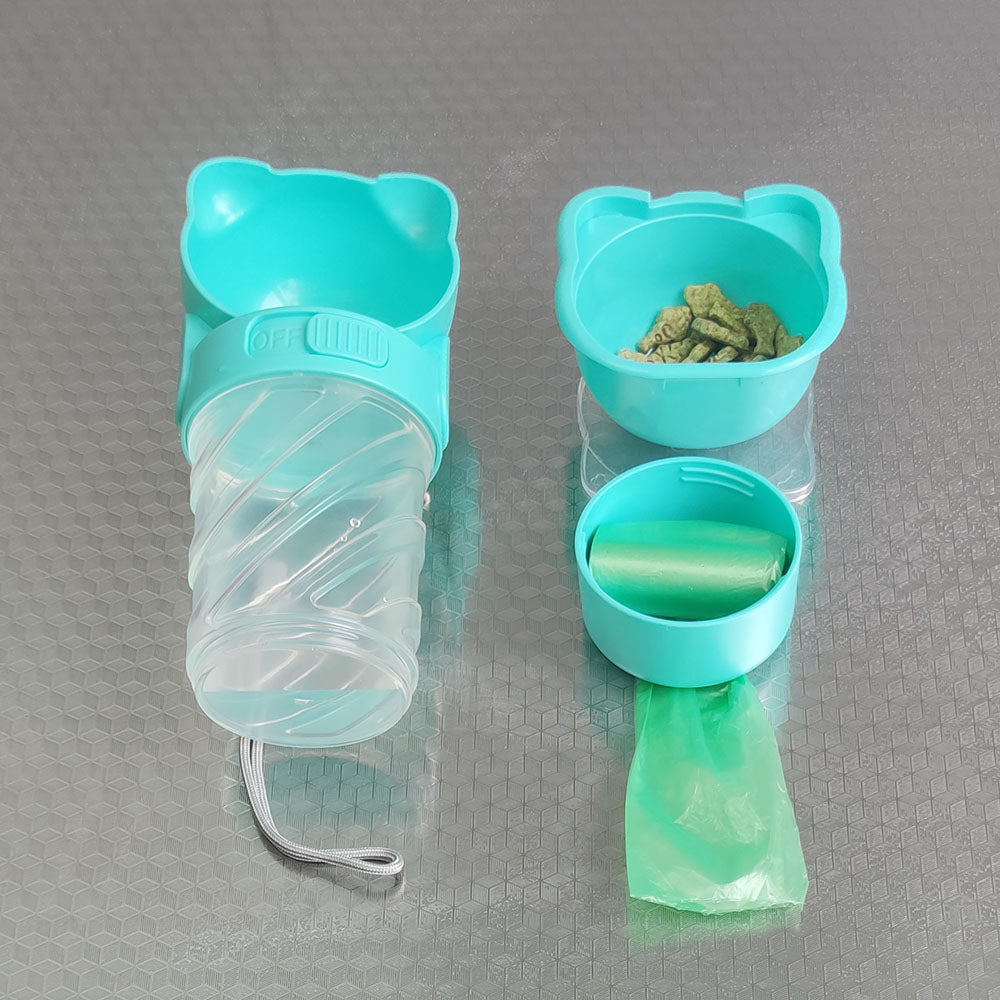 Pet Drinking Water Feeding Food Waste Bag Multi-function Cup