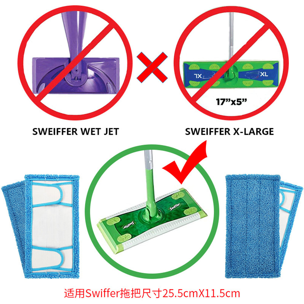 2PCS Reusable Microfiber Mop Pads