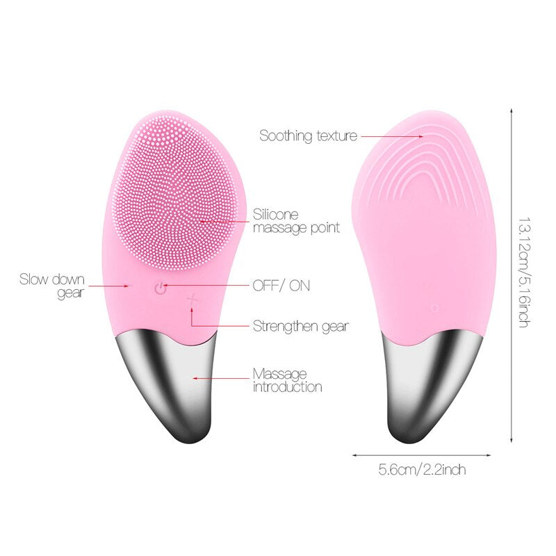 Mini Electric Facial  Silicone Sonic Face Cleansing  Brush