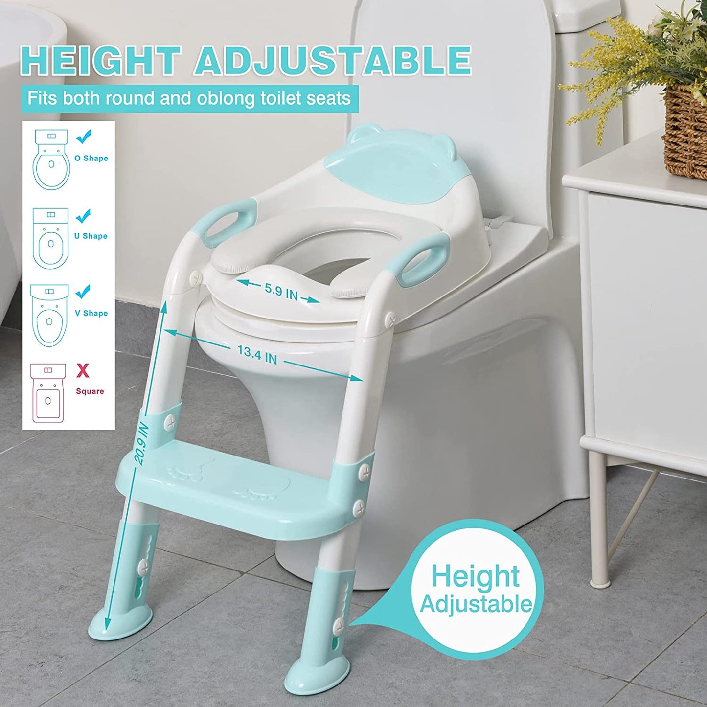 Children's Potty Training Seat With Adjustable Ladder Infant