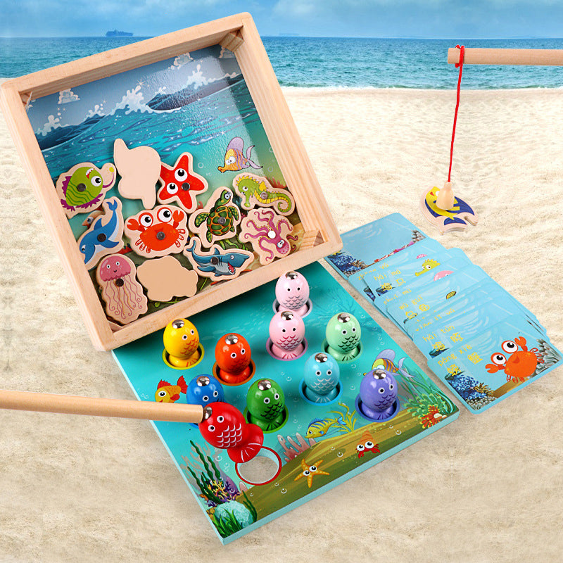 Wooden Magnetic Fishing Toys for Kids