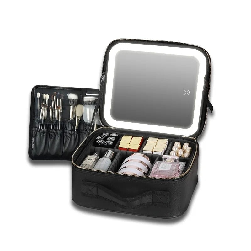 New LED Lamp Professional Makeup Case With Mirror