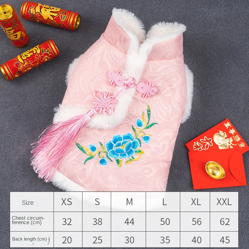 Chinese Style Dog Clothes Tang Suit for New Year