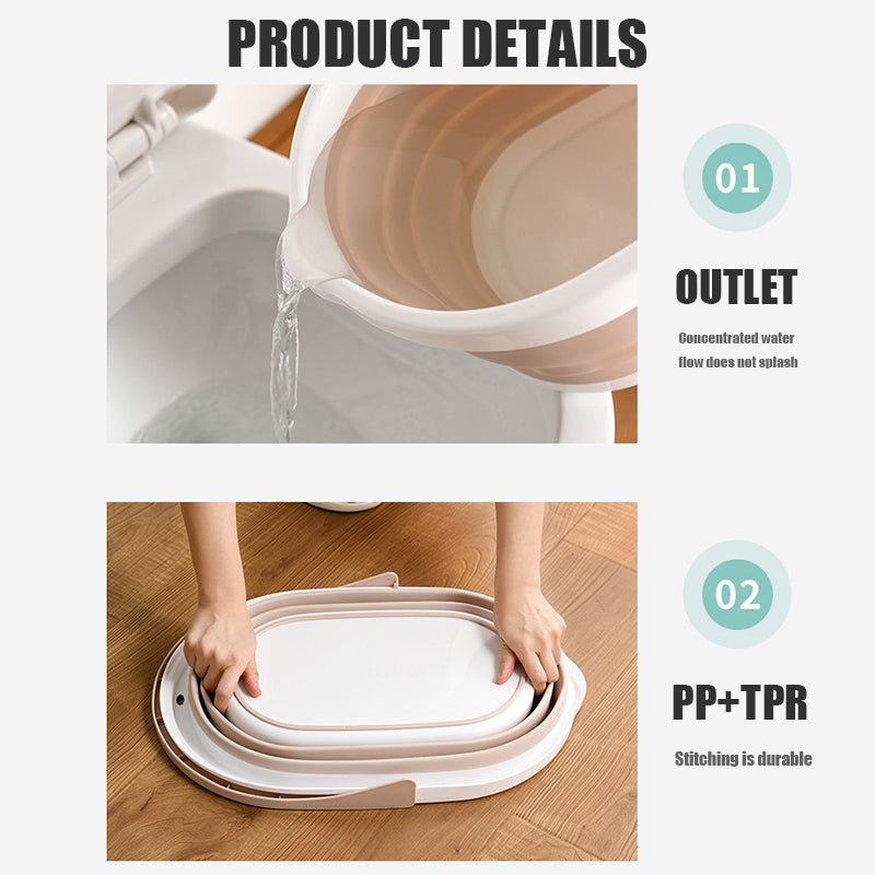 Portable Silicone Folding Mop Solid Basin Square Pounds