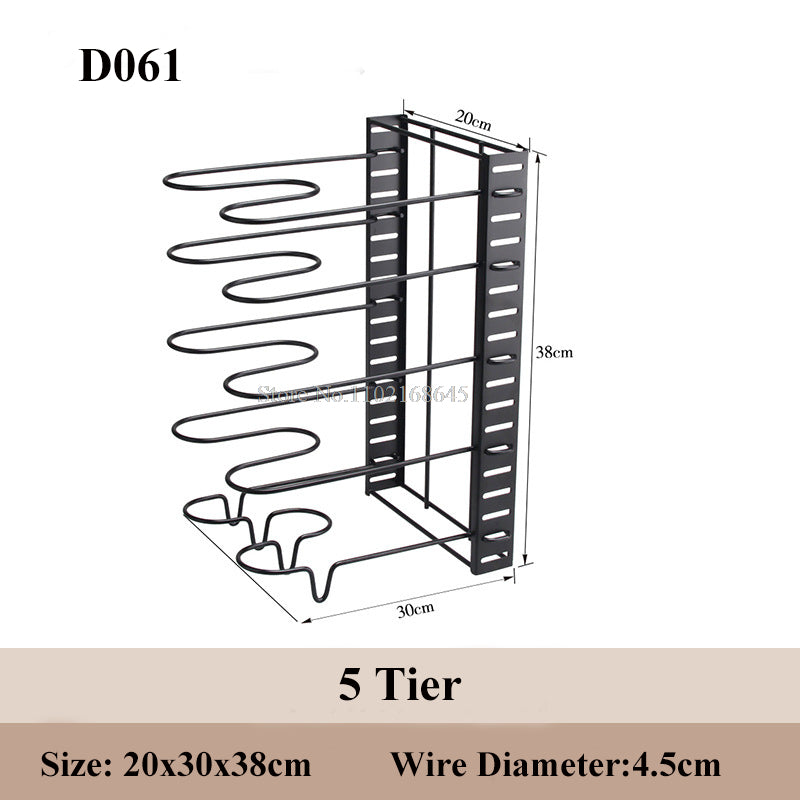 8 Tiers Pan Pot Rack Kitchen Organizer Sink Rack Pan Holder