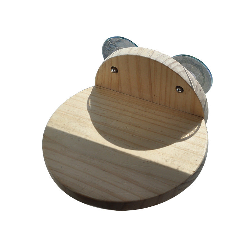 Sunshine Suction Cup Window Solid Wood Round Cat Jumping Bed