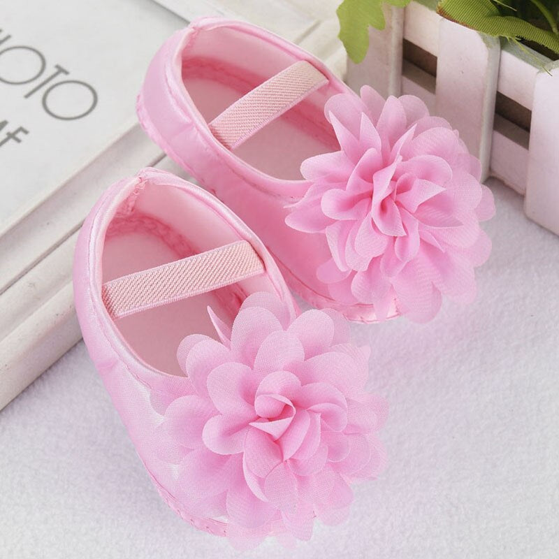 New Cute Lace Flower Newborn Baby Shoes Headband Set