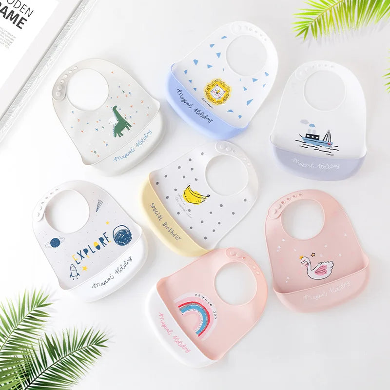 Soft Silicone Feeding Waterproof Baby Bibs