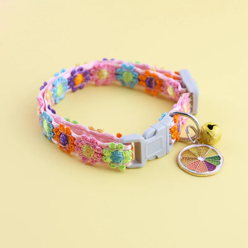 Rainbow Silicone Pet Locator Collar