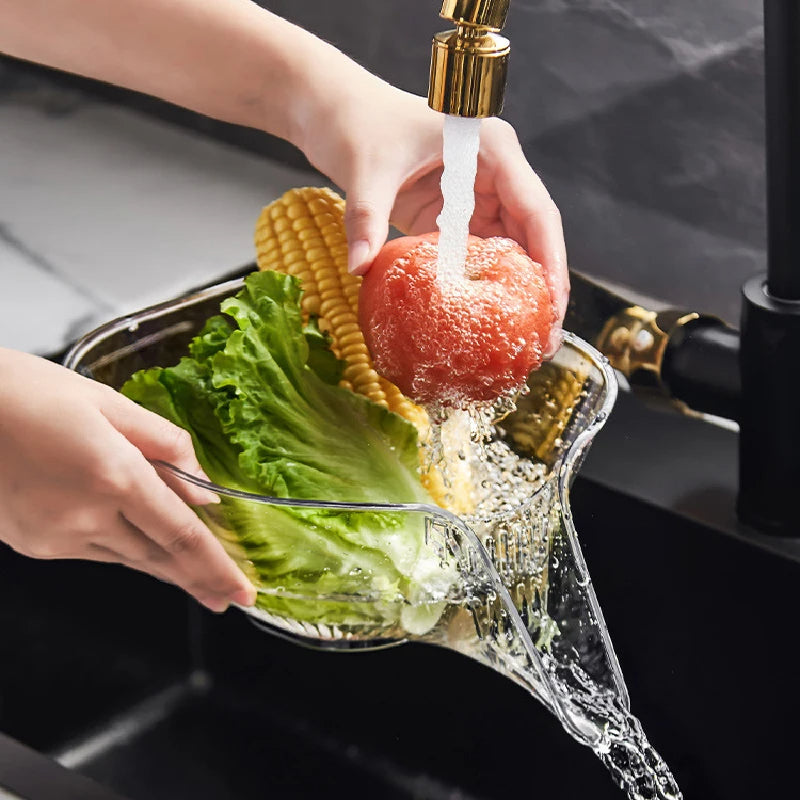 Home Organizer Drain Fruit Strainer Sink Washing Basket