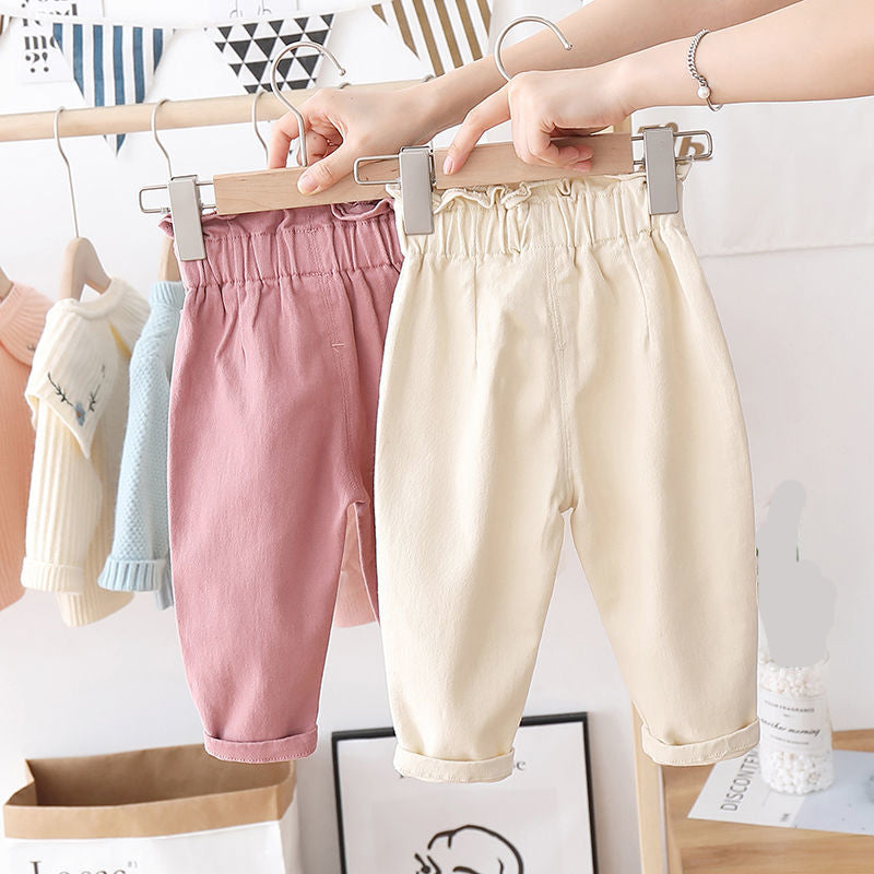 Girls  Clothes Pants Spring, Autumn Bow Ruffles for Baby Girls