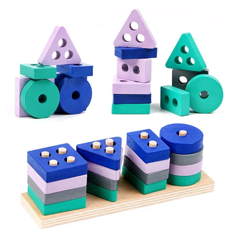 Wooden Montessori Educational Toys for 1,2,3 Year Old Children