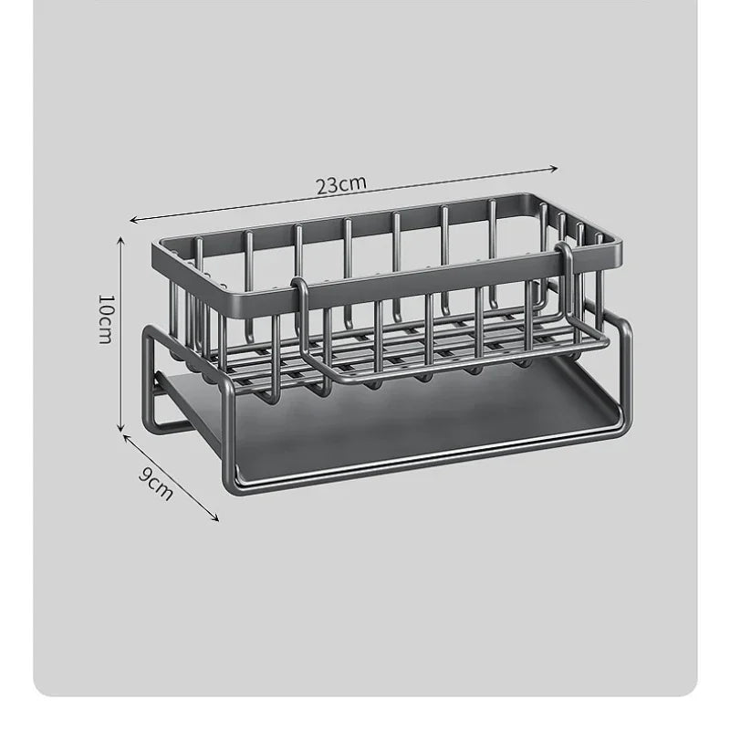 Adjustable Shelf Sponge Soap Drain Basket