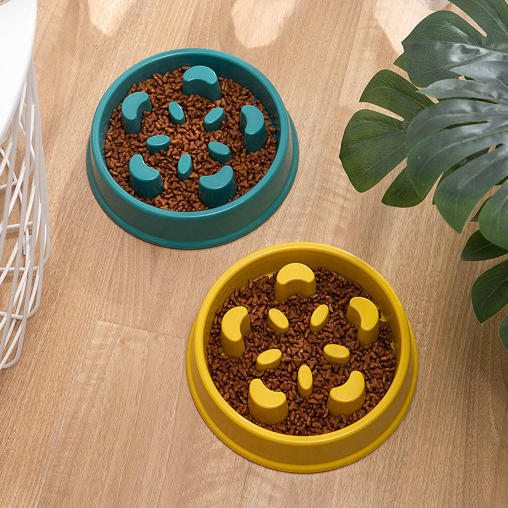 Non-slip Slow Food Feeder Dog Rice Bowl