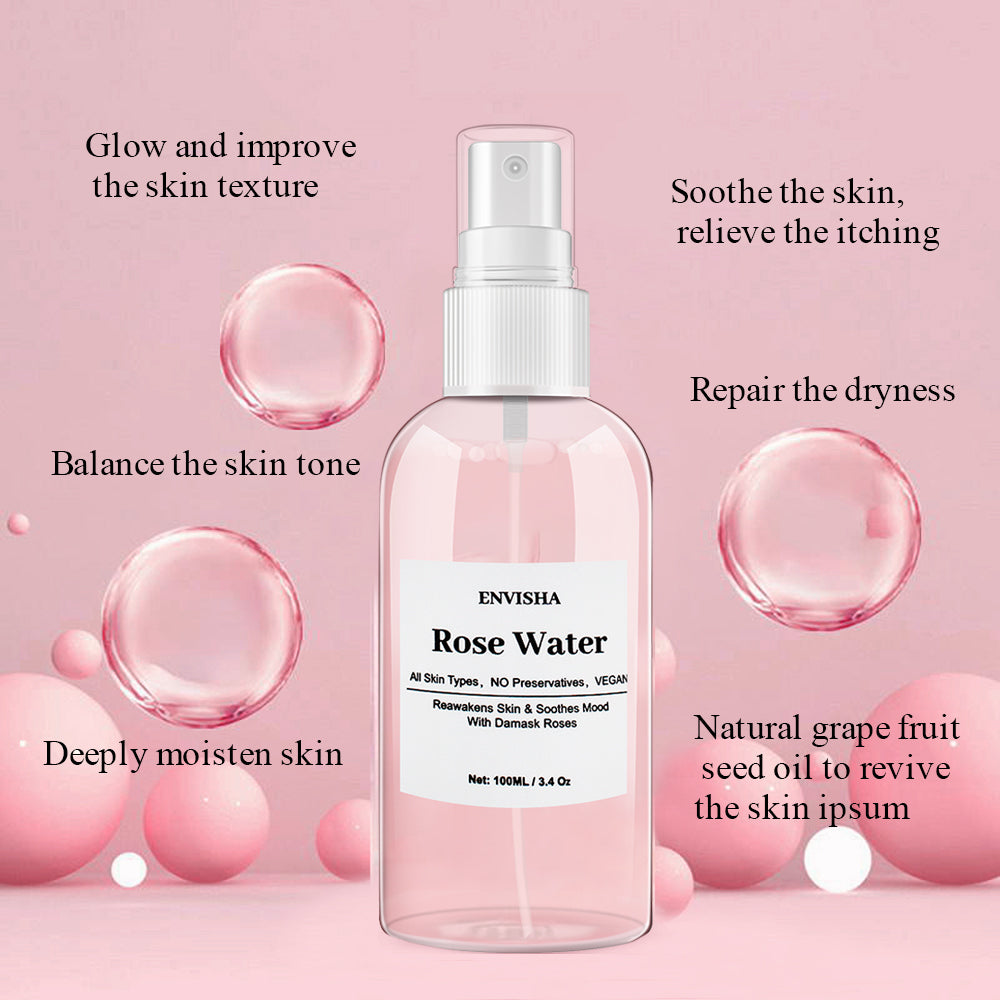 ENVISHA Rose Water For Face Facial Skin Care Toner