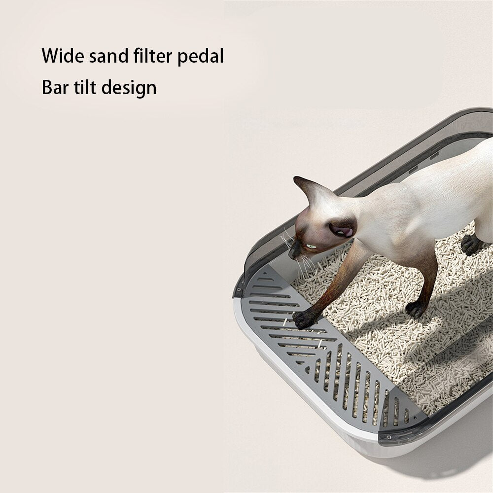 Semi-enclosed Plastic Sand Box Pet Toilet