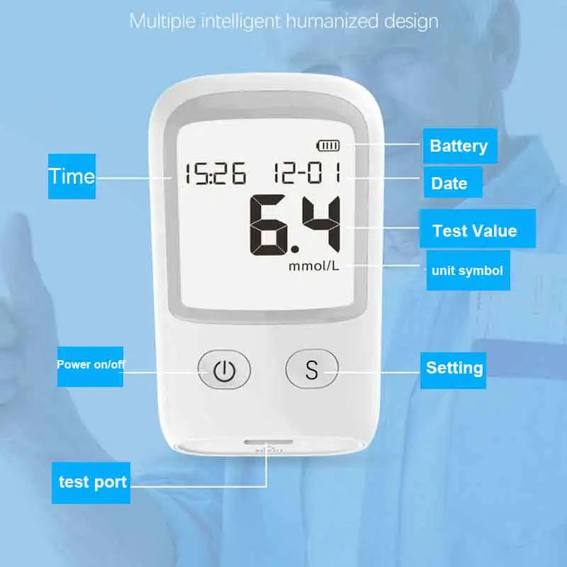 Blood Glucose Glucometer Sugar Test Strips Machine