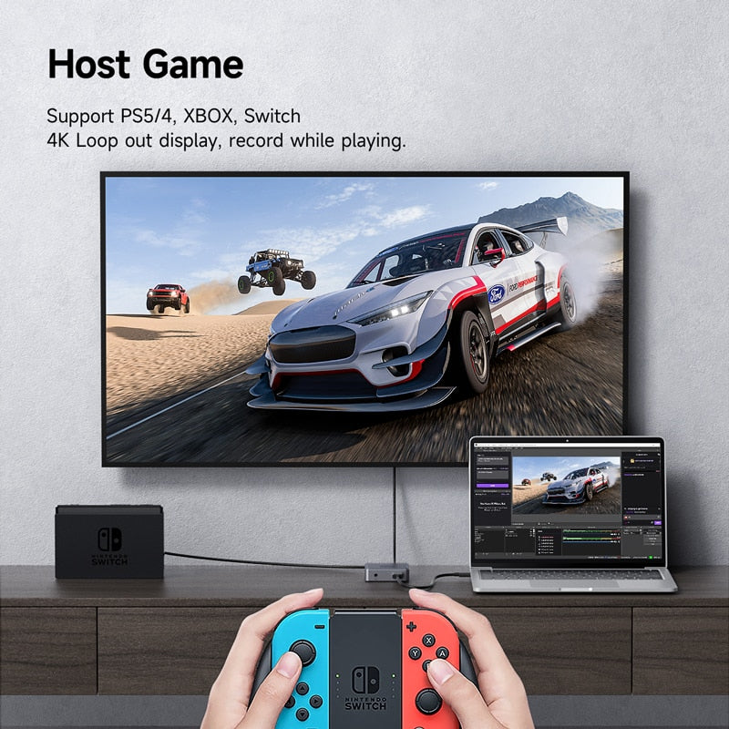 Hagibis 4K HDMI-Compatible Video Capture Card Loop Out for Game Recording Live Streaming