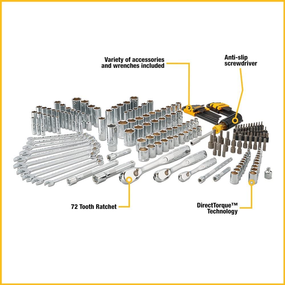 DEWALT Mechanics Tool Set, 1/4" & 3/8"