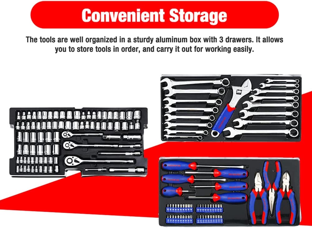 WORKPRO 408-Piece Mechanics Tool Set