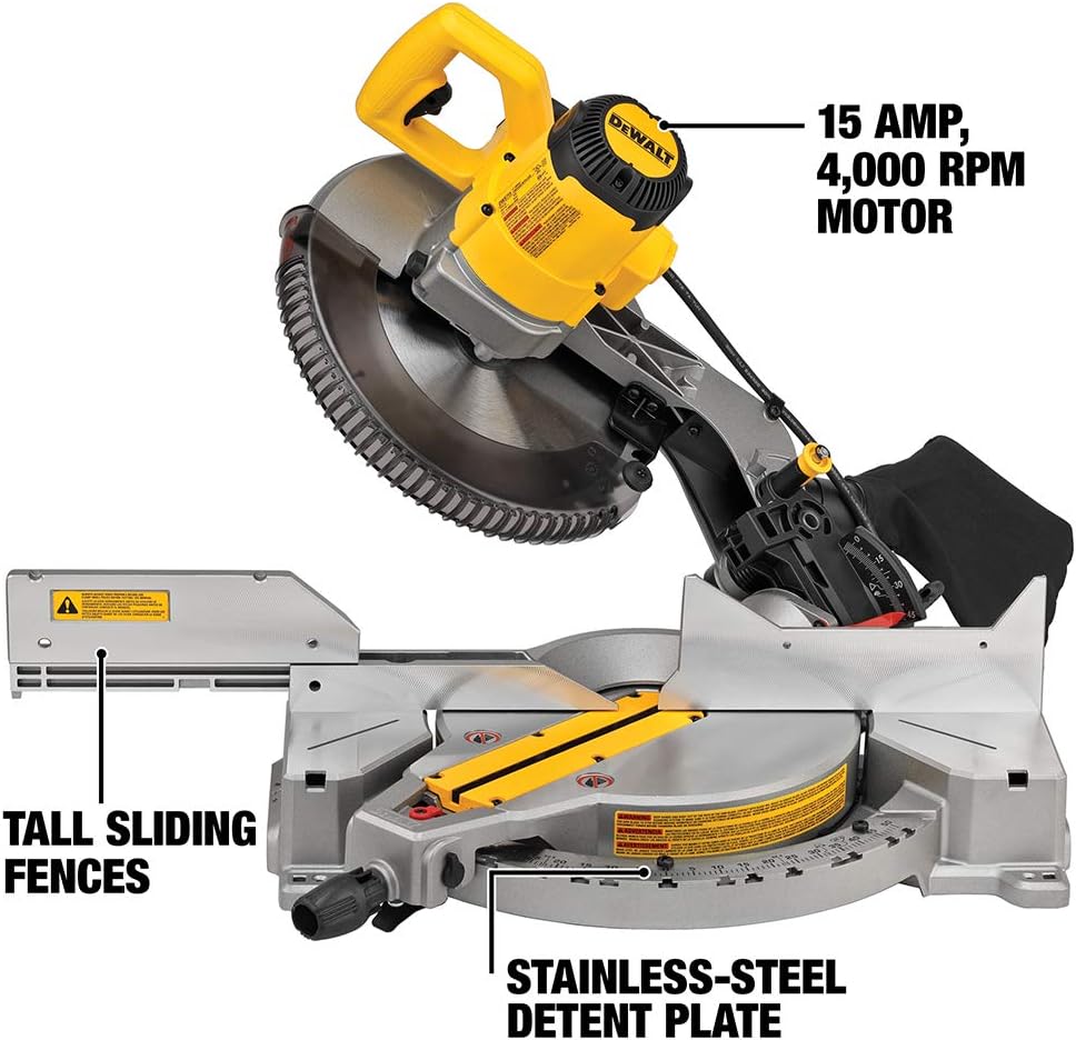 DEWALT 12-Inch Miter Saw, 15-Amp, Single Bevel