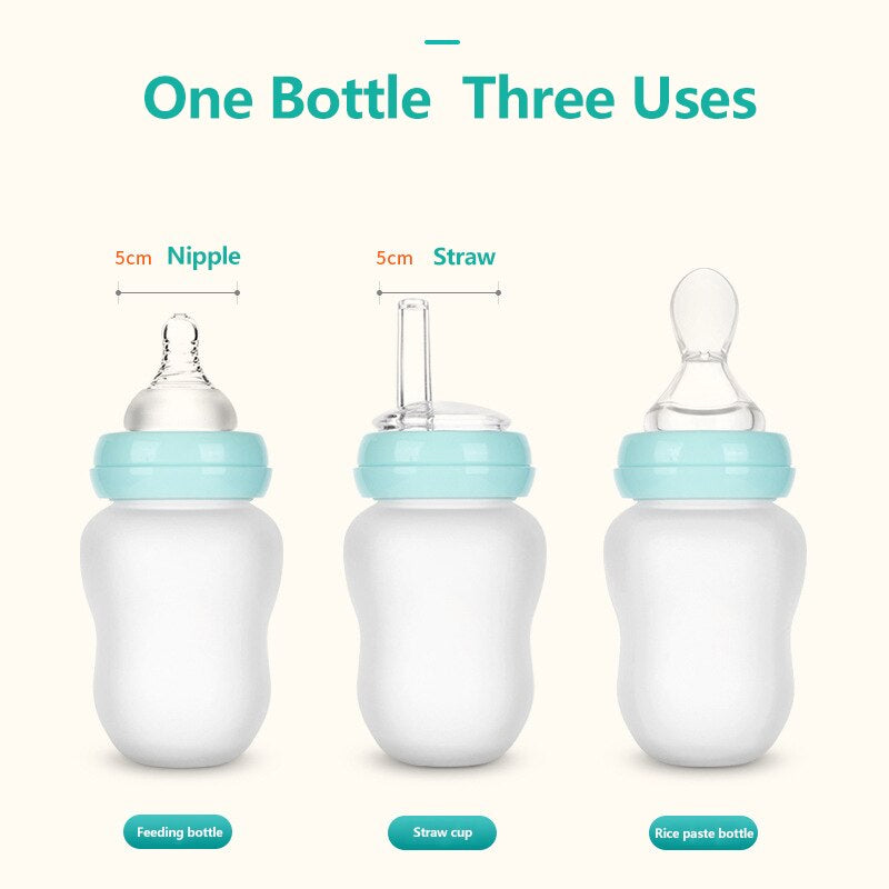 180ML Baby Silicone Feeding Bottle Infant Milk Bottle