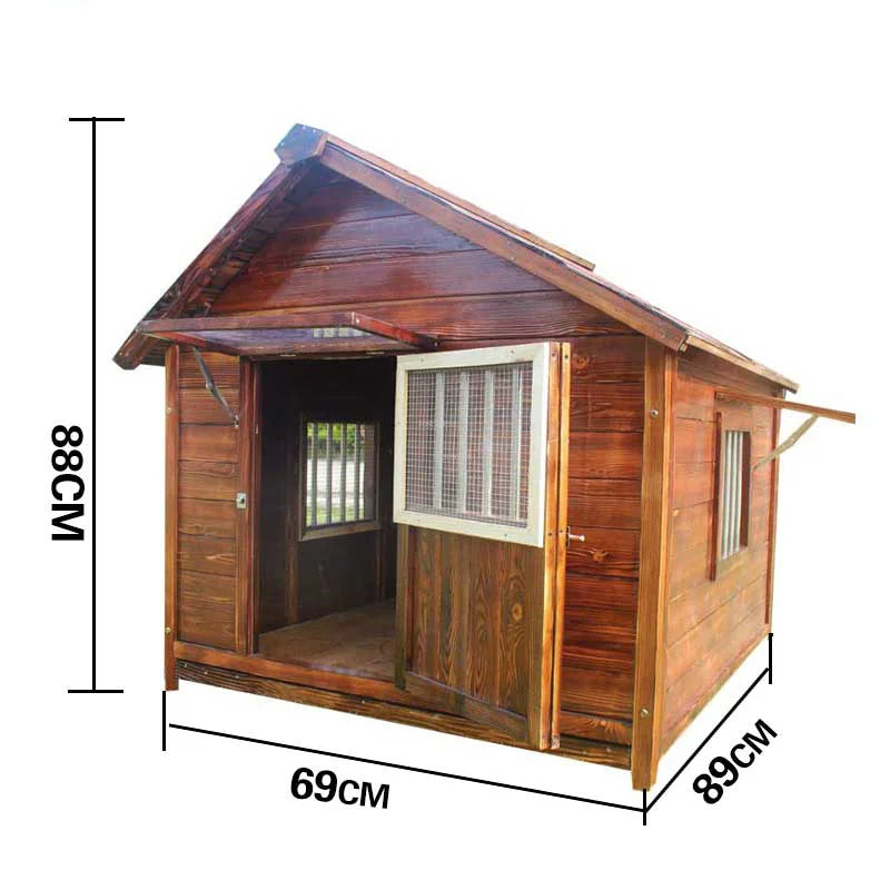 Outdoor Waterproof Solid Wood Kennels Pet Villa House